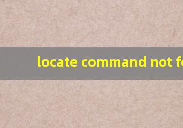 locate command not found